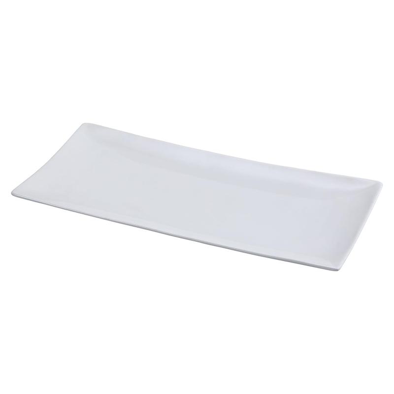 Yanco FU-214 Fuji Rectangular Sushi Plate, Porcelain, Bone White (1Dz)
