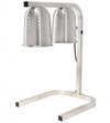 Omcan FW-CN-0533 Commercial Food Heat Lamp Portable Electric Food Warmer 2-Bulb Freestanding, Silver – 500W, 110V
