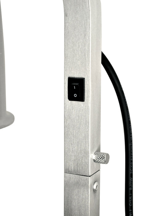 Omcan FW-CN-0533 Commercial Food Heat Lamp Portable Electric Food Warmer 2-Bulb Freestanding, Silver – 500W, 110V