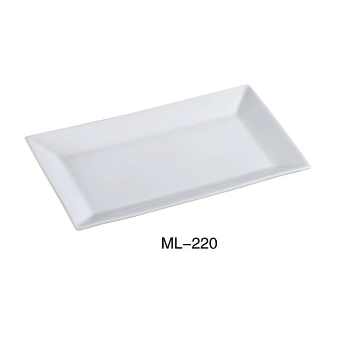 Yanco ML-220 Rectangular Plate, Porcelain, Super White, Pack of 6