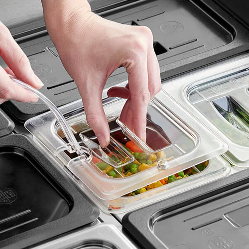 Cambro Camwear One Sixth Size Food Pan Lid with Handle and Spoon Notch Clear ( Case of 6 )
