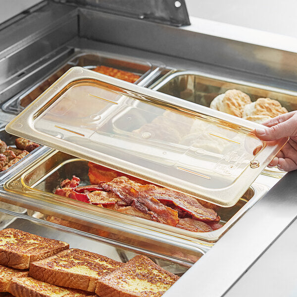 Cambro H Pan One Third Size Flat Food Pan Lid Amber ( Case of 6 )