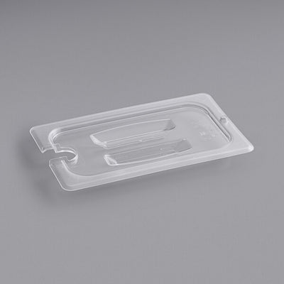 Cambro Camwear Quarter Size Food Pan Lid with Handle and Spoon Notch Clear ( Case of 6 )