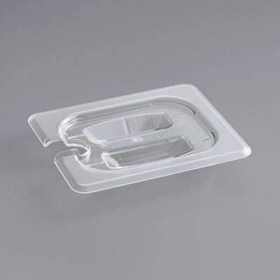 Cambro Camwear One Eighth Size Food Pan Lid with Handle and Spoon Notch Clear ( Case of 6 )