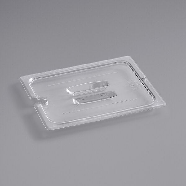 Cambro Camwear Half Size Food Pan Lid with Handle and Spoon Notch Clear ( Case of 6 )