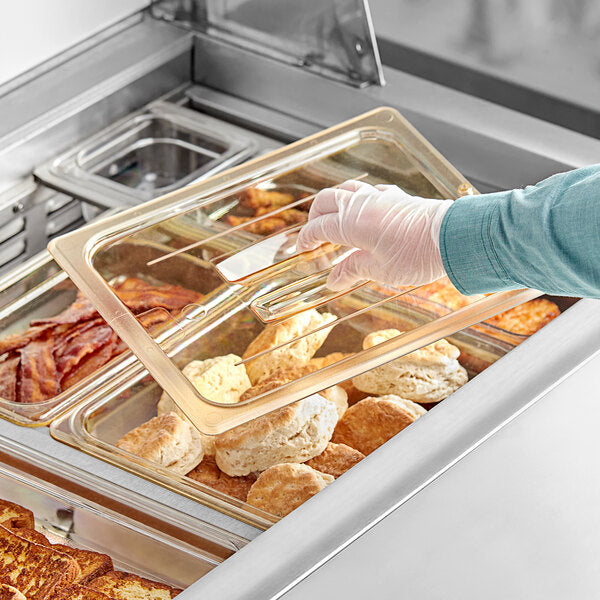 Cambro H Pan Half Size High Heat Food Pan Lid with Handle Amber ( Case of 6 )