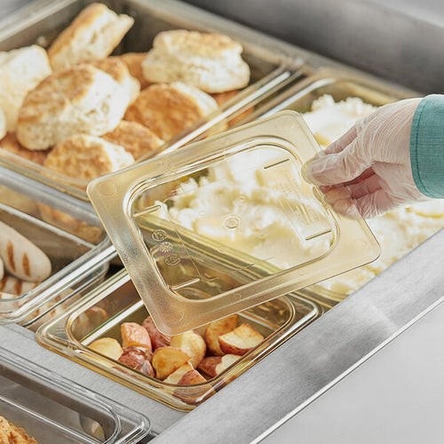 Cambro H Pan One Sixth Size Flat Food Pan Lid Amber ( Case of 6 )