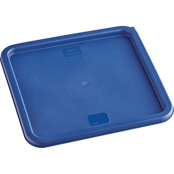 Choice 12, 18, and 22 Qt. Blue Square Polypropylene Food Storage Container Lid