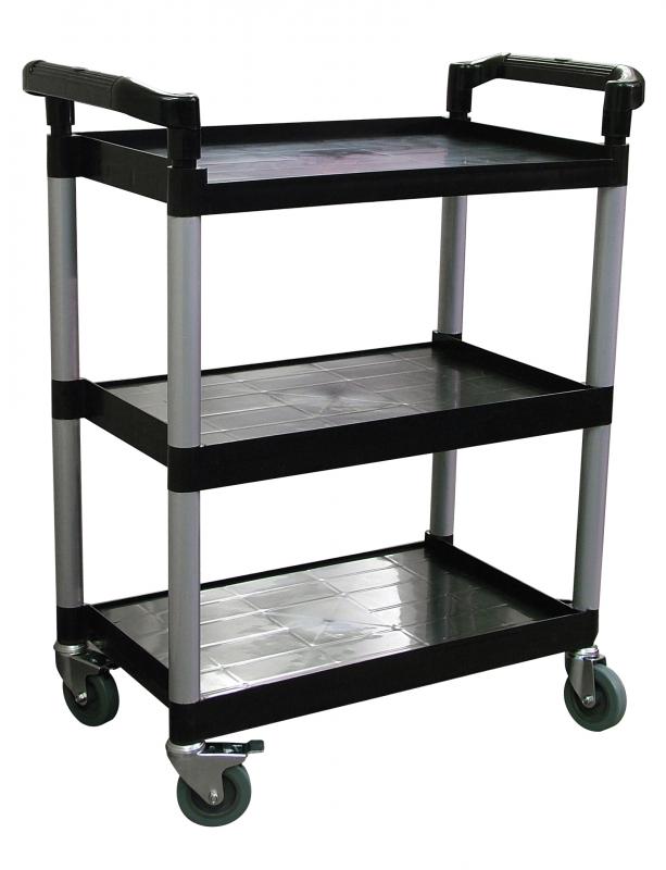 Omcan 24183 Black Plastic Bussing Cart with 16″ x 24.75″ tray size