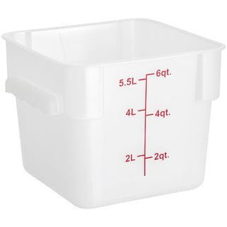 Choice 6 Qt. Translucent Square Polypropylene Food Storage Container