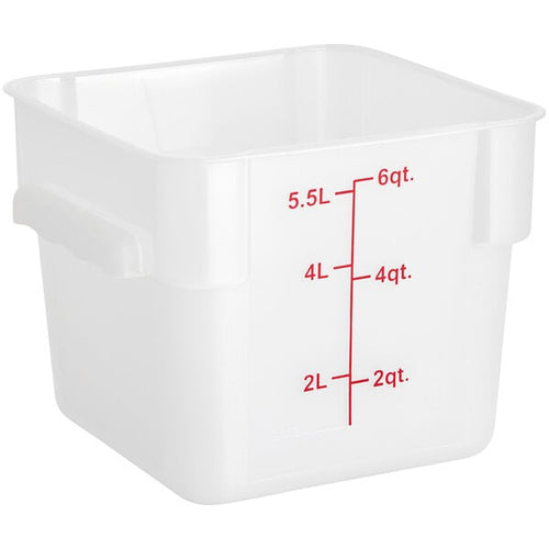 Choice 6 Qt. Translucent Square Polypropylene Food Storage Container