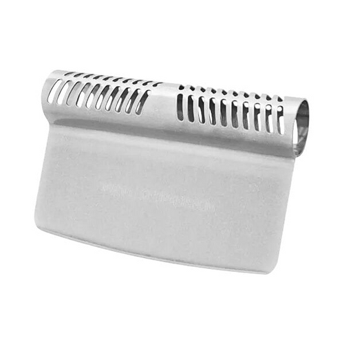 LloydPans stainless steel pizza rocker knife with dual ergonomic vented handles