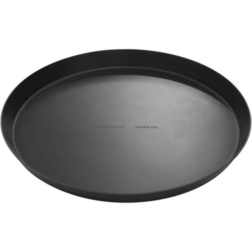 LloydPans aluminum cutter pizza pan with Tuff-Kote® finish and dough cutter edge