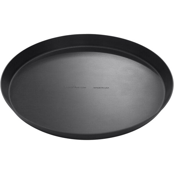 LloydPans aluminum cutter pizza pan with Tuff-Kote® finish and dough cutter edge