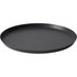 Commercial-grade aluminum pizza pan with dark pre-seasoned finish
