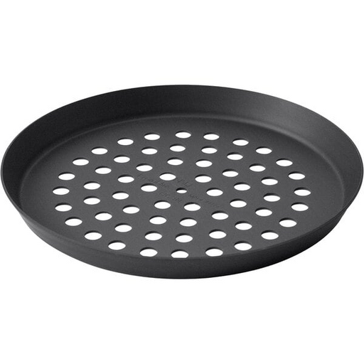 LloydPans perforated aluminum pizza pan with Tuff-Kote® nonstick finish