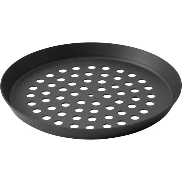 LloydPans perforated aluminum pizza pan with Tuff-Kote® nonstick finish