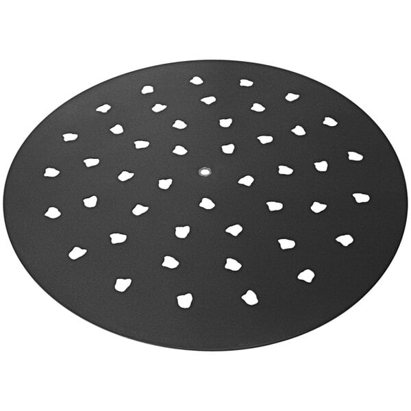 Durable anodized aluminum pizza baking disk with flat rim