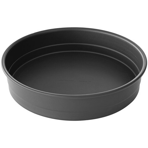 Stackable deep dish pizza pans for commercial kitchens