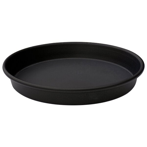 Commercial deep dish pizza pan with nonstick coating and round rim