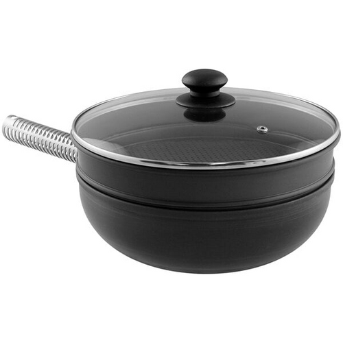 LloydPans 10-inch stir fry pan and steamer insert set with Dura-Kote finish