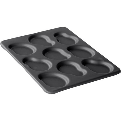 Irregular egg pan designed for commercial kitchen use