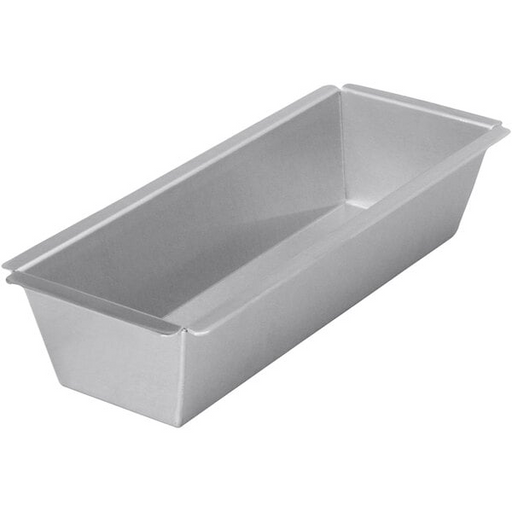 Commercial bread loaf pan with tapered sides and easy-grip rim