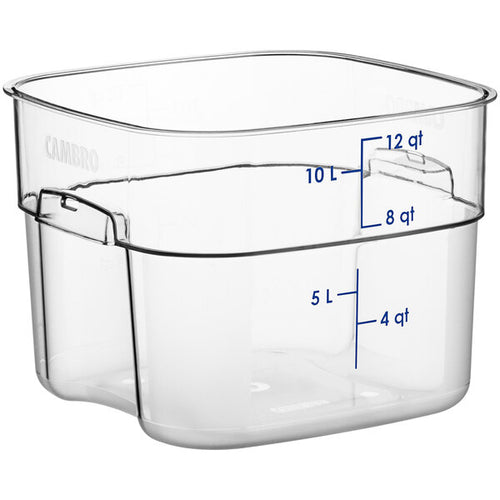 Cambro FreshPro 12 Quart Camwear Square Food Storage Container Clear ( Case of 6 )