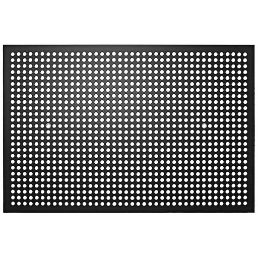 Rectangular pizza baking disk with 40% airflow perforations