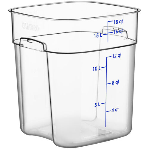 Cambro FreshPro 18 Quart Camwear Square Food Storage Container Clear ( Case of 6 )
