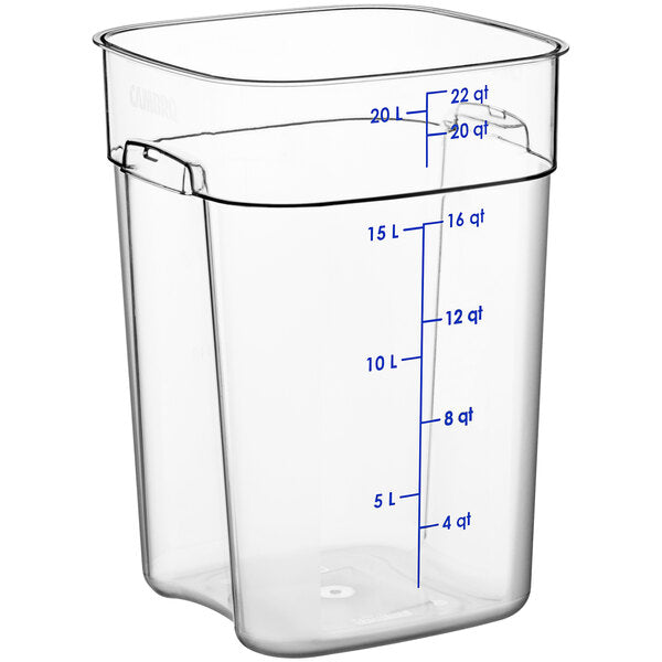 Cambro FreshPro 22 Quart Camwear Square Food Storage Container Clear ( Case of 6 )