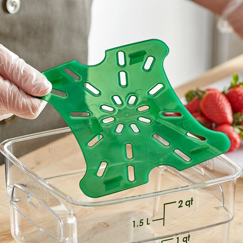 Cambro FreshPro 2 and 4 Quart Square Drain Shelf Translucent Green ( Case of 6 )