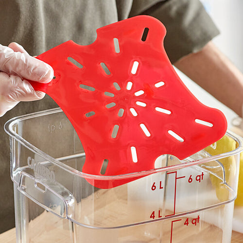 Cambro FreshPro Square Drain Shelf for 6 and 8 Quart Containers Translucent Red ( Case of 6 )