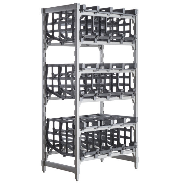 Cambro Camshelving Premium #10 Can Rack Starter Unit – 24" x 36" x 72" – Speckled Gray