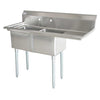 Omcan 25251 Two Tub Sink with 1.8″ Corner Drain and Right Drainboard