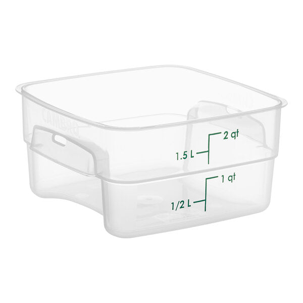 Cambro FreshPro 2 Quart Square Food Storage Container Translucent ( Case of 6 )