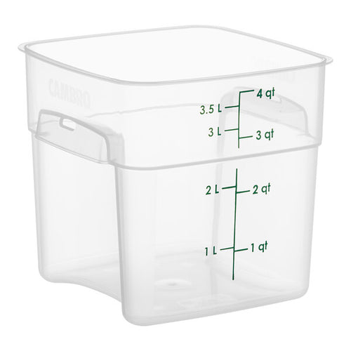 Cambro FreshPro 4 Quart Square Food Storage Container Translucent ( Case of 6 )