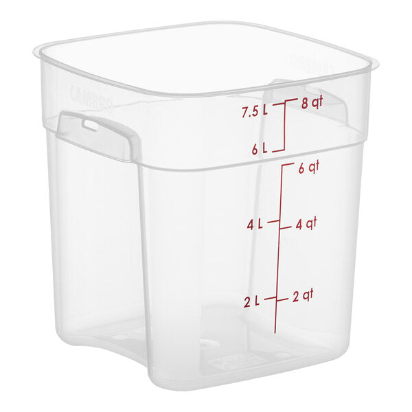 Cambro FreshPro 8 Quart Square Food Storage Container Translucent ( Case of 6 )