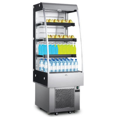 Omcan RS-CN-0250 24” Grab-and-Go Open Refrigerated Floor Self-Serve Display Case with 9cu.ft. (252L) Capacity, Silver – 110V, 138W