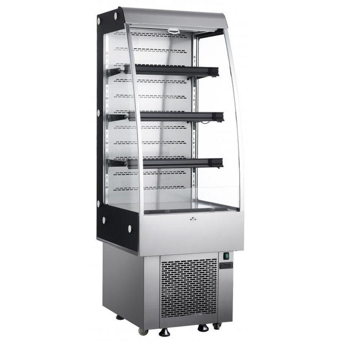 Omcan RS-CN-0250 24” Grab-and-Go Open Refrigerated Floor Self-Serve Display Case with 9cu.ft. (252L) Capacity, Silver – 110V, 138W