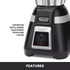 Waring BB320S 1 HP Blade Blender with Sleek Touchpad Controls & Durable Stainless Steel Pitcher