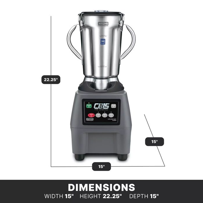 Waring CB15/CB-15 One Gallon Food Blender – 120V Heavy-Duty Blender, 3.75 HP