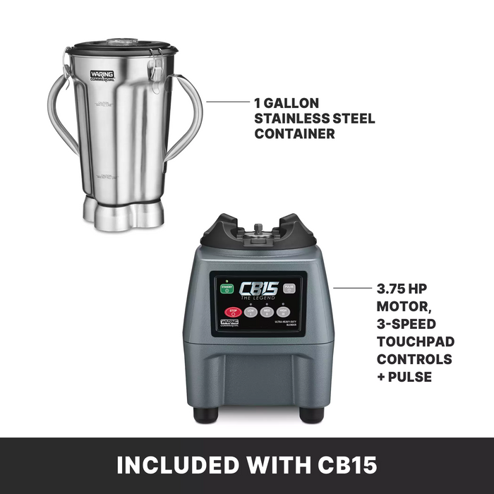 Commercial-Grade Waring CB15 Blender – 120V, 1 Gallon, 3.75 HP Electronic Keypad