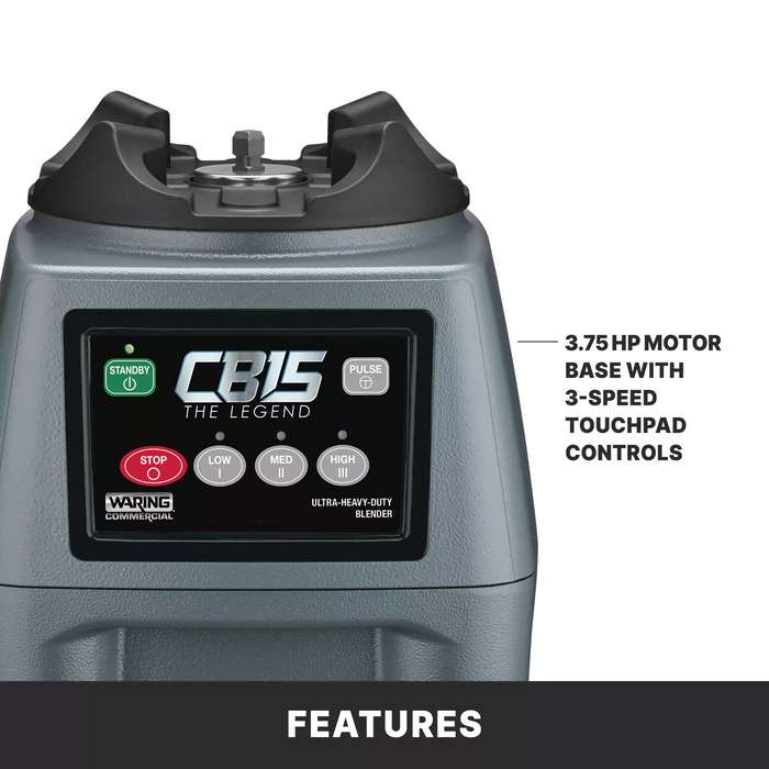 Commercial-Grade Waring CB15P Blender – 3.75 HP, 3-Speed, 1 Gallon, Copolyester Container, 120V