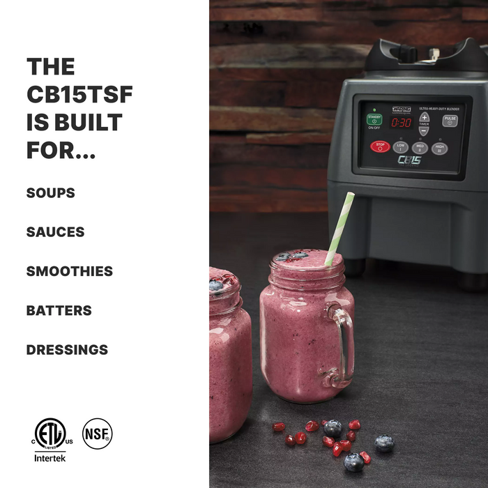 Waring CB15TSF Heavy-Duty Blender – 3.75 HP, 1-Gallon Capacity, Spigot & Timer, 120V