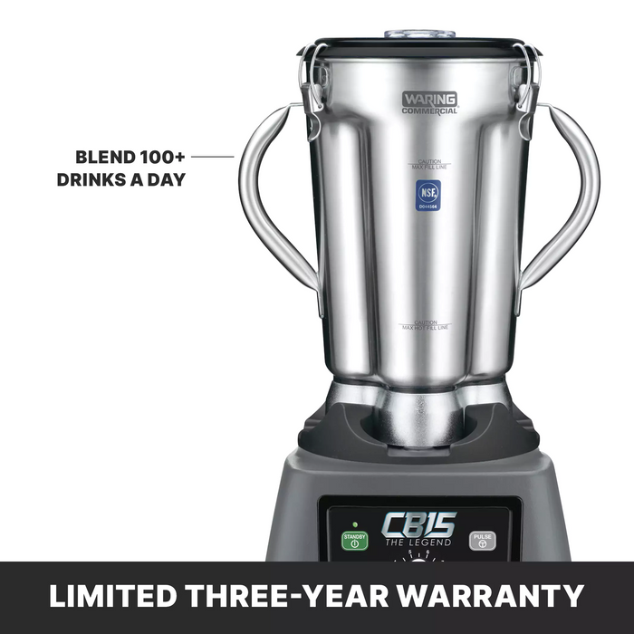 Commercial Waring CB15V Blender – 3.75 HP, Variable Speed, 1 Gallon, 120 Volts
