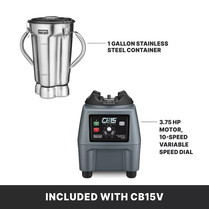 High-Performance Waring CB15V Blender – 3.75 HP, 120 Volts, Variable Speed, 1-Gallon Capacity