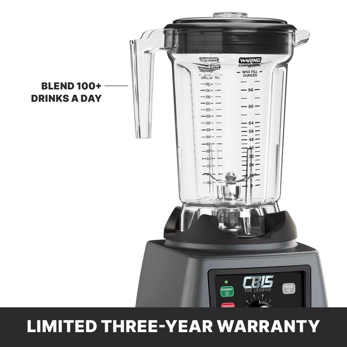 Commercial Waring CB15VP Blender – 3.75 HP, Variable Speed, 1 Gallon, Copolyester Jar, 120 Volts