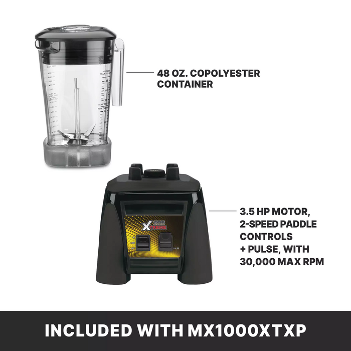 Waring MX1000XTXP Commercial Blender – 3.5 HP Motor with Paddle Switches for Easy Operation