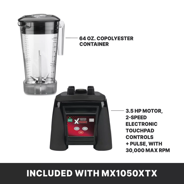 Waring MX1050XTX Heavy-Duty Hi-Power Blender – 3.5 HP Motor & User-Friendly Touchpad Interface